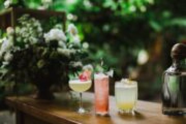 cocktails set up at the bar, drinks cócteles en el bar, bebidas