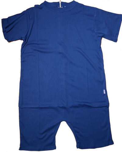 Blauer Pyjama-Jumpsuit aus Baumwolle – Bild 2