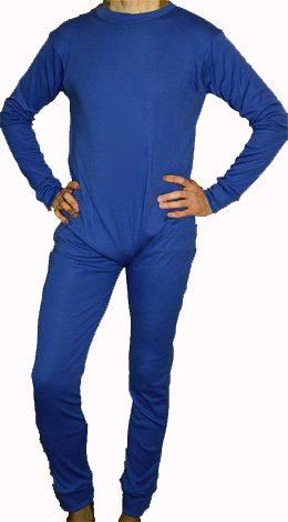 Blauer Pyjama-Jumpsuit aus Baumwolle