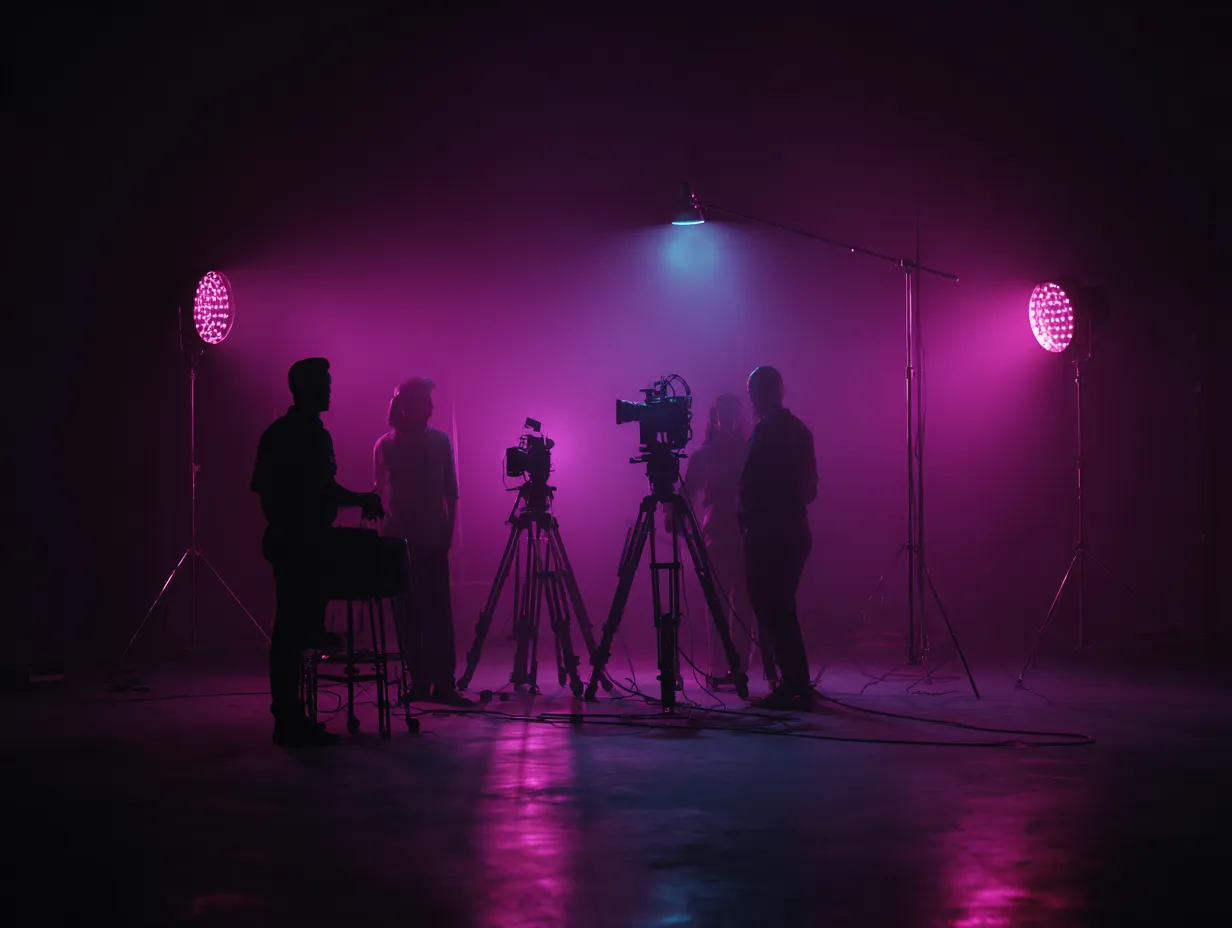 Tráilers Promocionales: Cómo Impactan en la Publicidad 2 u1157782559 Realistic cinematic scene of a creative team film 24bff7fe 398f 4cf9 9b87 0c98c305ea5b 1