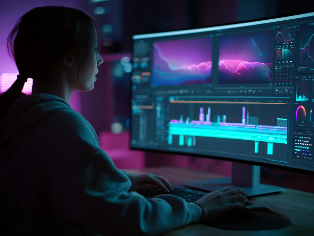 Persona editando, creación de, Barcelona.