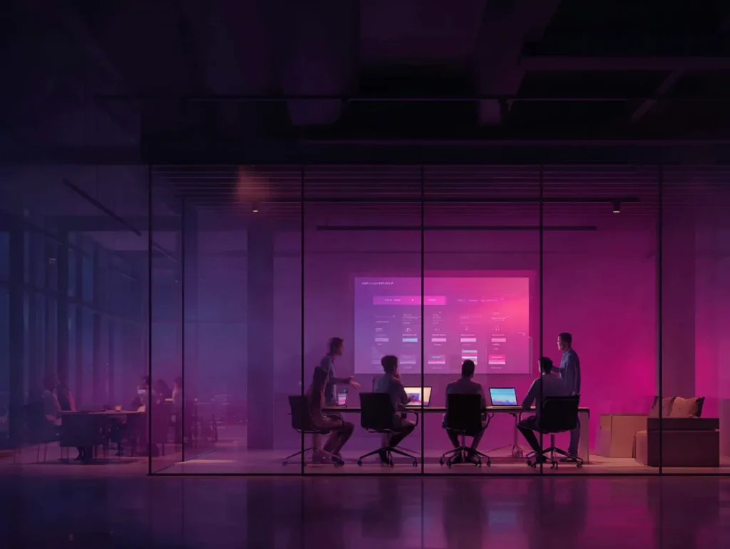 Estrategias digitales personalizadas para empresas medianas 1 equipo en, mirando gráficos