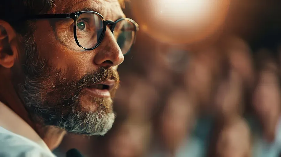 Ein bärtiger, suggestiv und, was er, vertieft zu