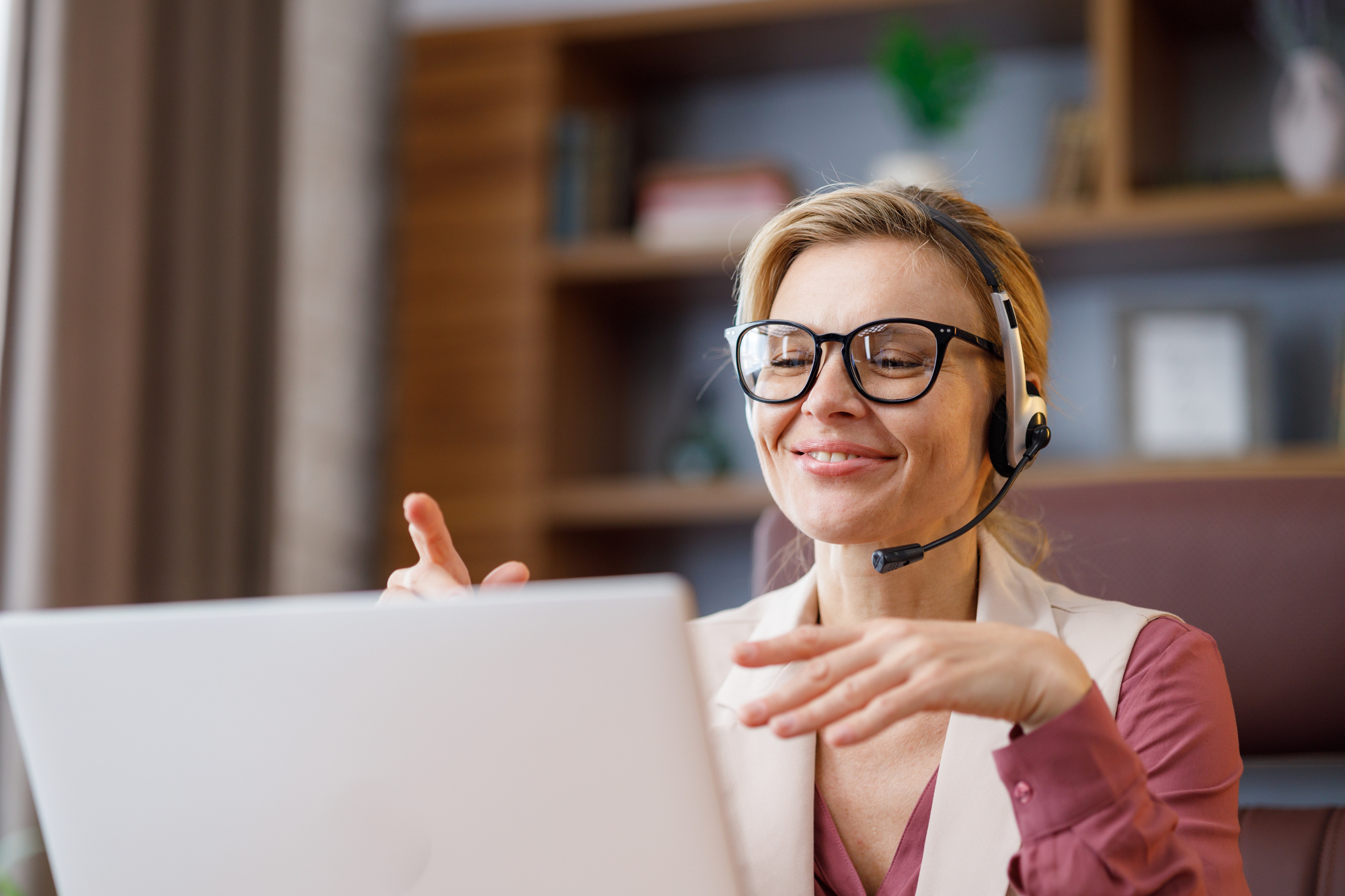 Eine Person, während sie