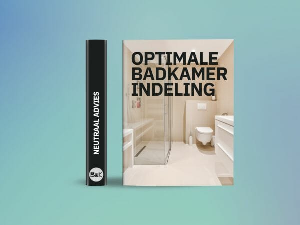 Ein Buch mit dem Titel "Optimales Badezimmer-Layout" mit einem Bild des Badezimmers auf dem Cover und einem Buchrücken mit der Überschrift "Neutral Advice". Dieser Leitfaden hilft Ihnen, die Räume in Ihrem Badezimmer und Ihrer Küche mit intelligenten, stilvollen Designs optimal zu nutzen.