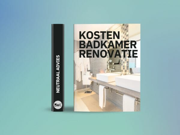 Ein Buch mit dem Titel "Cost of Bathroom Renovation" hat das Bild eines modernen Badezimmers auf dem Cover. Auf der linken Seite ist die schwarze Rückseite mit dem Text "Neutral Advice" zu sehen. Dieser unverzichtbare Leitfaden bietet nicht nur Einblicke in die Renovierung Ihres Badezimmers, sondern auch wertvolle Tipps für Küchenverbesserungen.