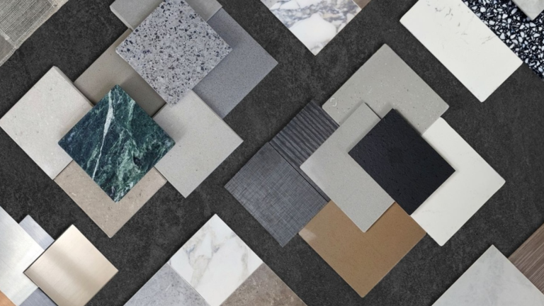 Geometrisches Bodenmuster, das die Ästhetik des Küchendesigns aufwertet