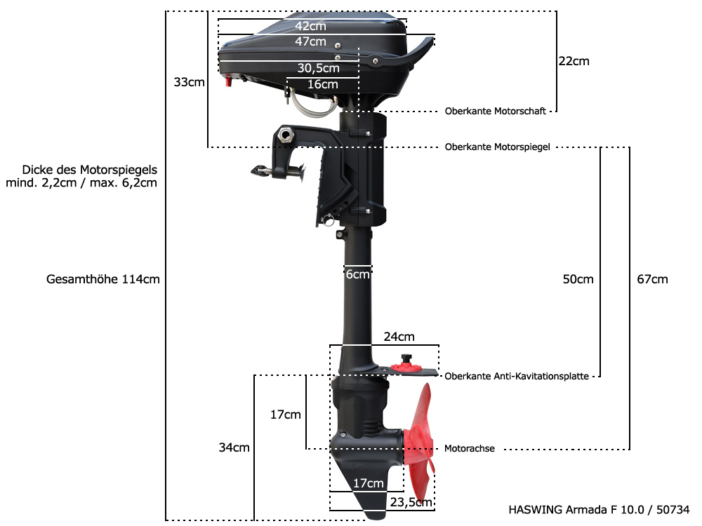 Haswing Armada F 10.0 / Távirányító / 6000W / 48V Kefe nélküli - Kormánykerék vezérlés