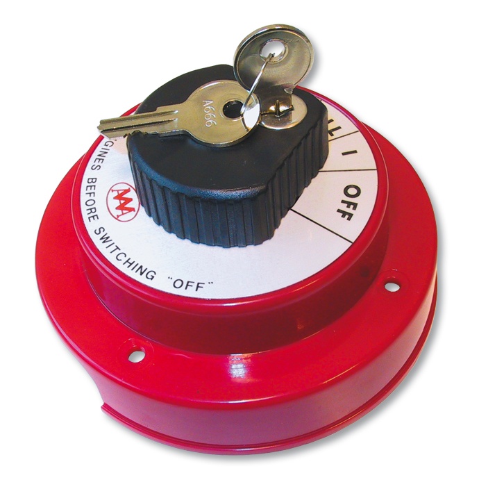 Batterij omschakeling schakelaar 12V 250 Amp. Afsluitbare