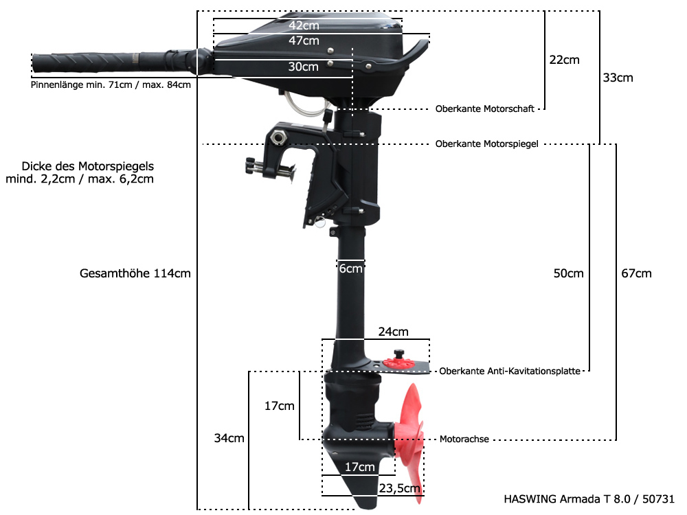 Haswing Armada T 8.0 / 4300W / 48V Brushless - Tiller Control