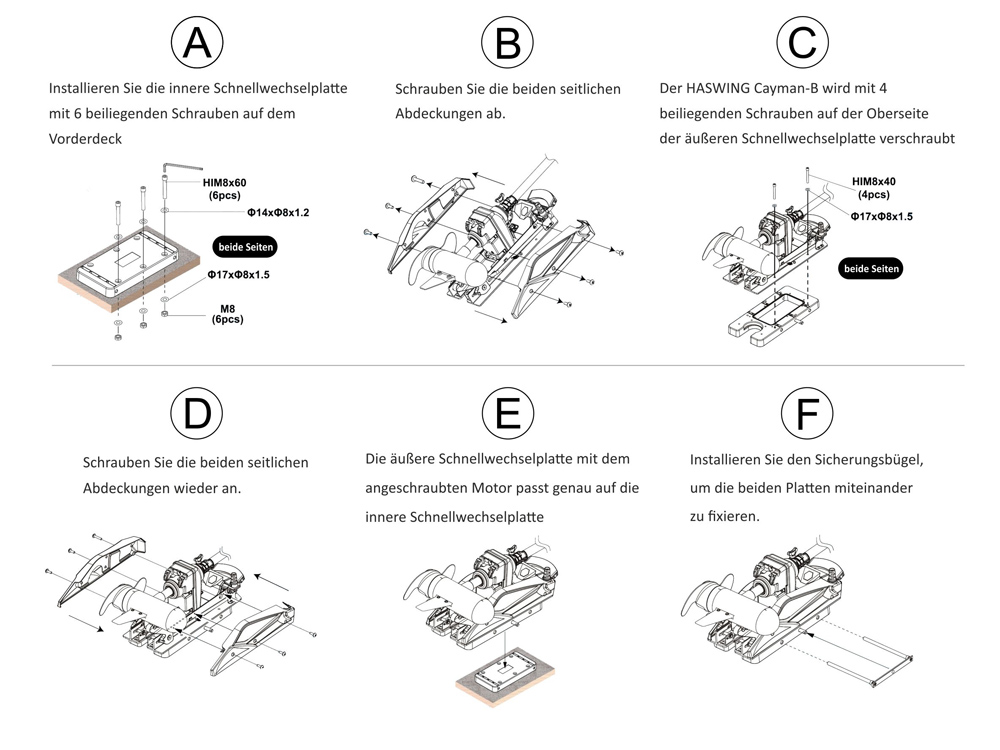 Snelkoppelingsplaat voor Haswing Cayman B 80 GPS