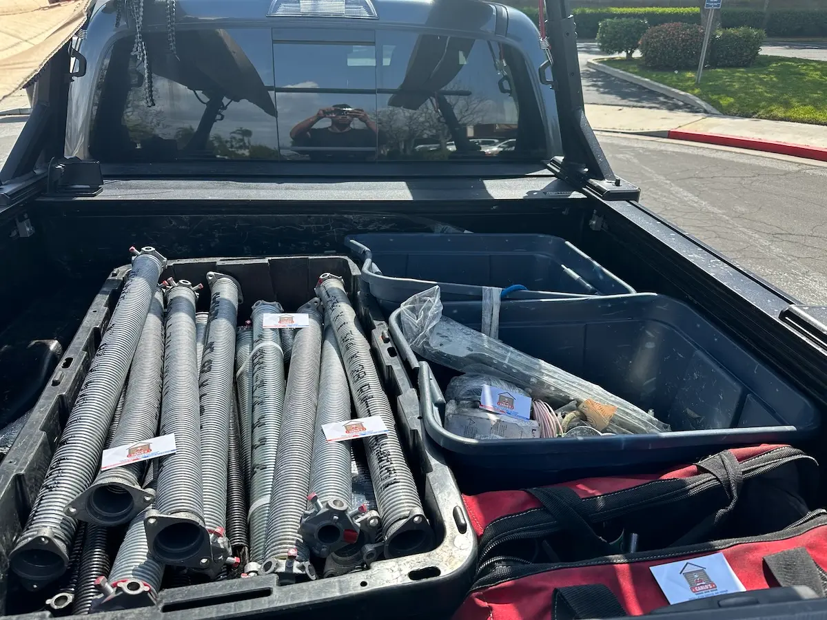 The bed, a toolbox, and a