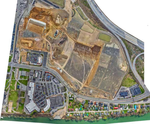Mapa ortomosaico de un sitio de construcción en Virginia Occidental