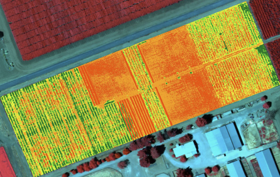 Imágenes multiespectrales en Arena, Wisconsin, EE. UU. por altitud accidentada