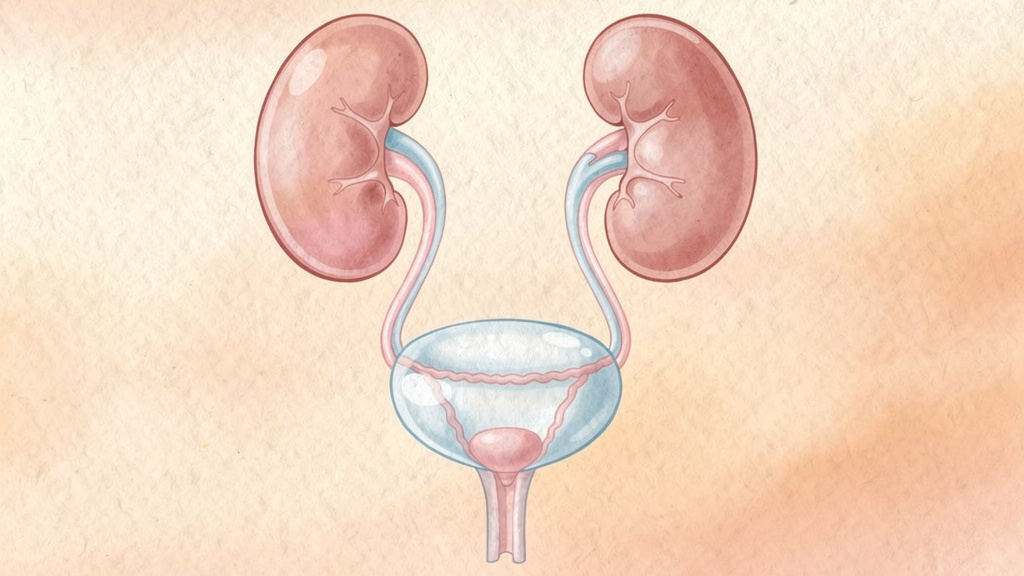 Anatomical illustration of the paediatric urinary system