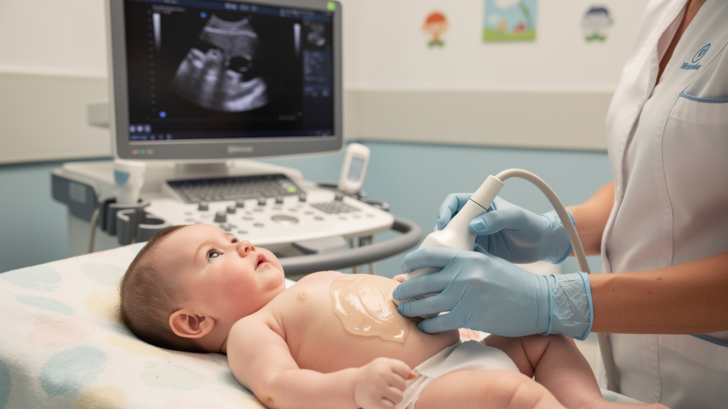 Paediatric kidney ultrasound examination for urinary tract assessment