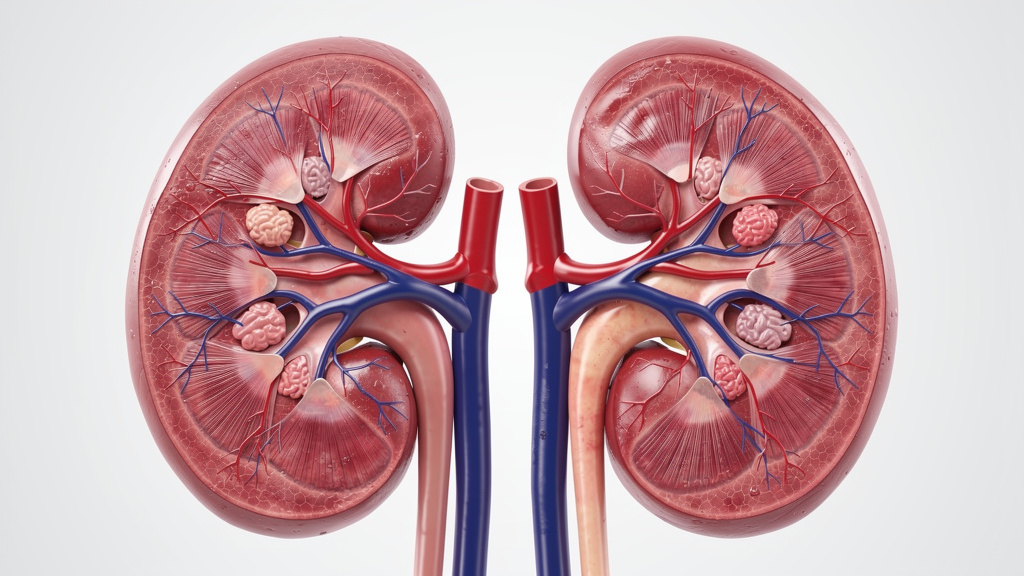 Detailed view of kidney anatomy showing filtering structures