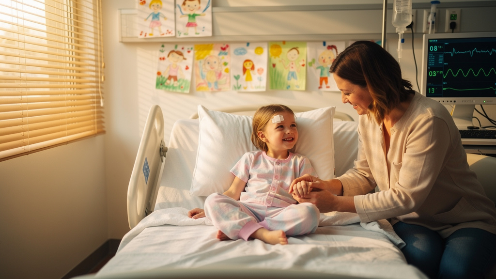 Young patient recovering comfortably after minimally invasive surgery