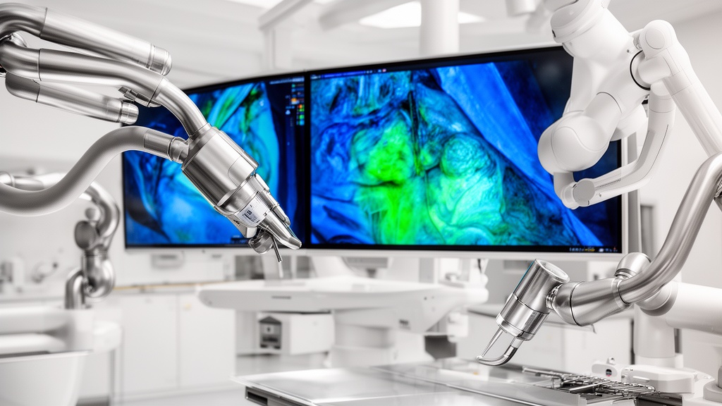 Advanced robotic surgery console in paediatric operating theatre