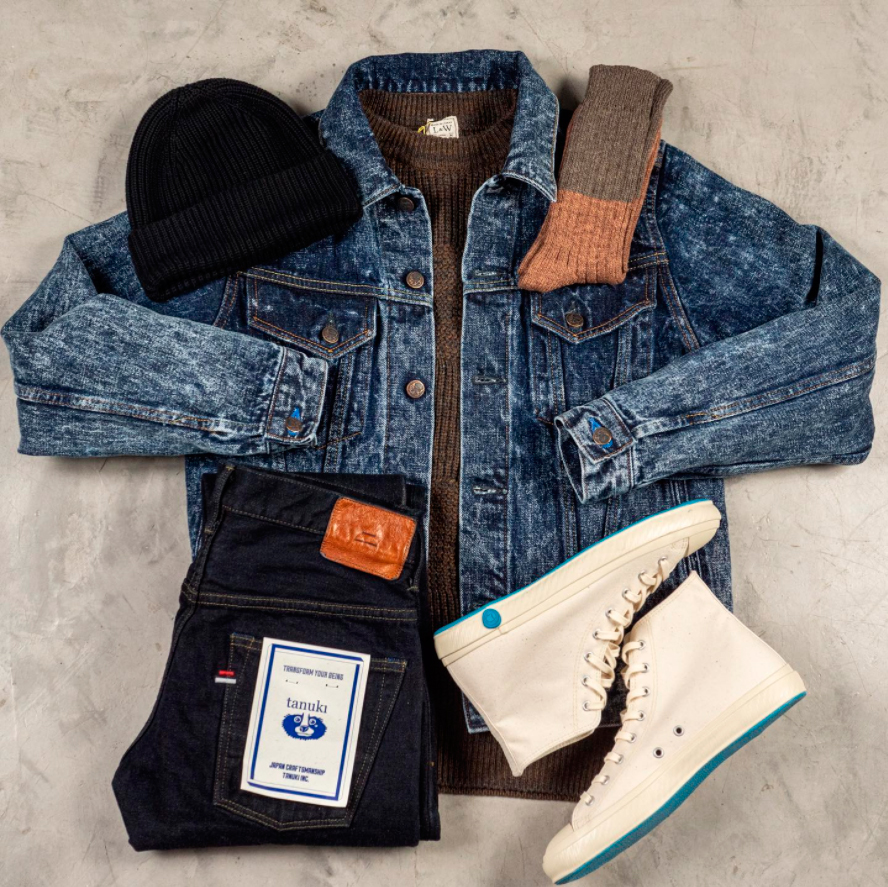 Acid-washed-denim-Black-Sumi-Overdy--jeans-Tanuki