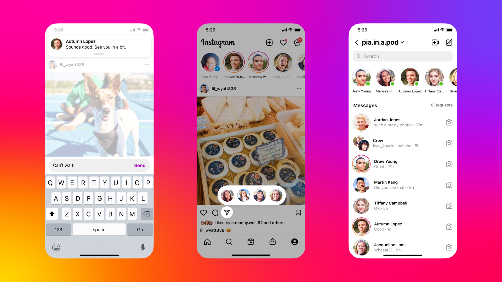 Responde un mensaje en instagram mientras navegas y envía contenido desde el feed