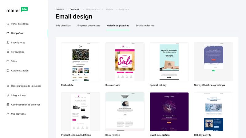 Modèles de marketing par e-mail - Mailerlite