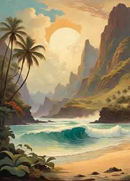 Eine malerische, Wellen und