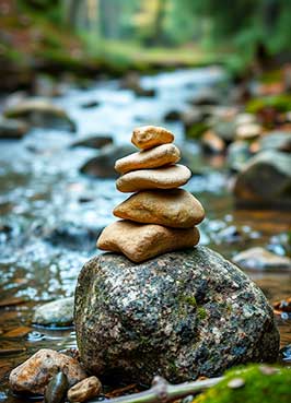 Ein kleiner, fließenden Bach, der von