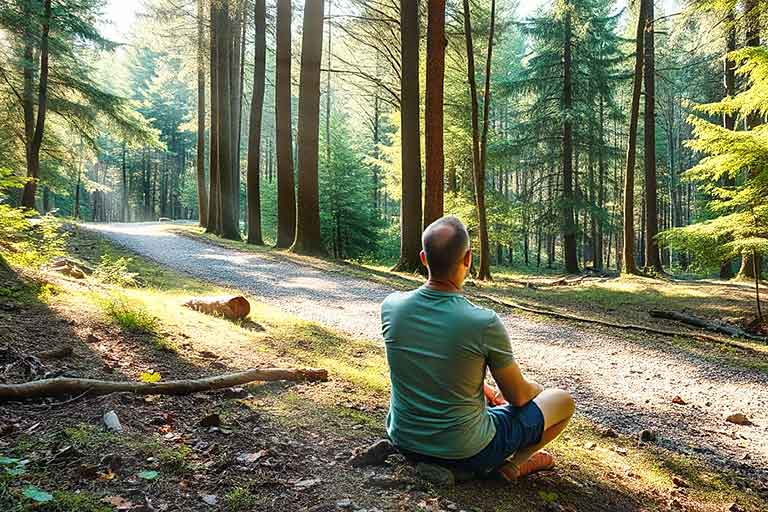 Eine Person, umgeben von