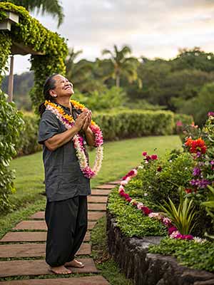 Eine Person, umgeben von