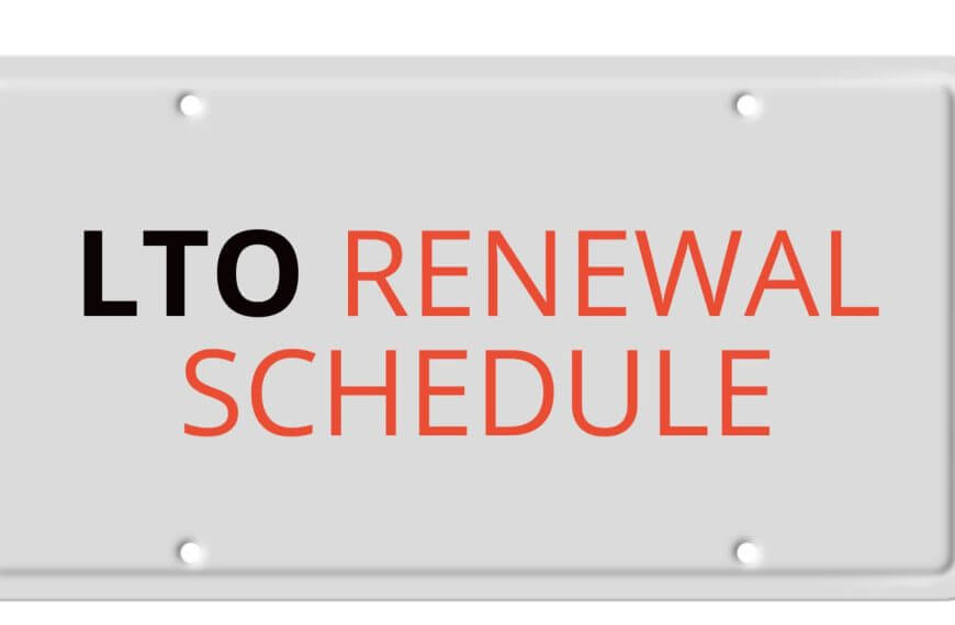 a license plate with lto renewal schedule in bold, highlighting your lto vehicle registration deadline.