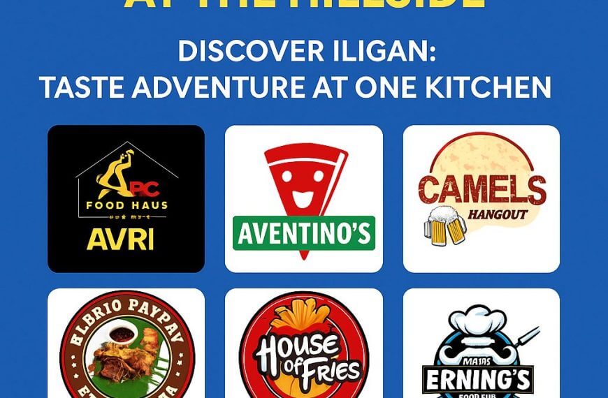 poster for iharra food park in iligan with nine local favorites' logos and “coming soon” on a blue background.