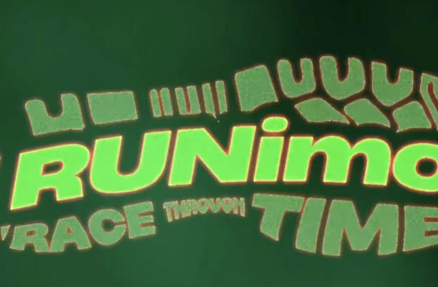 green shoeprint with runimo race through time in neon green—an exciting iligan running event. registration now open!.