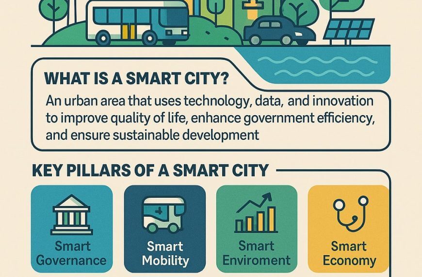 infographic about iligan as a smart city, highlighting governance, mobility, economy, and sustainability icons.