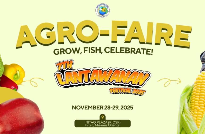 agro faire poster with fruits, veggies, fish, and event details for nov 28 29, 2025 in misamis oriental.