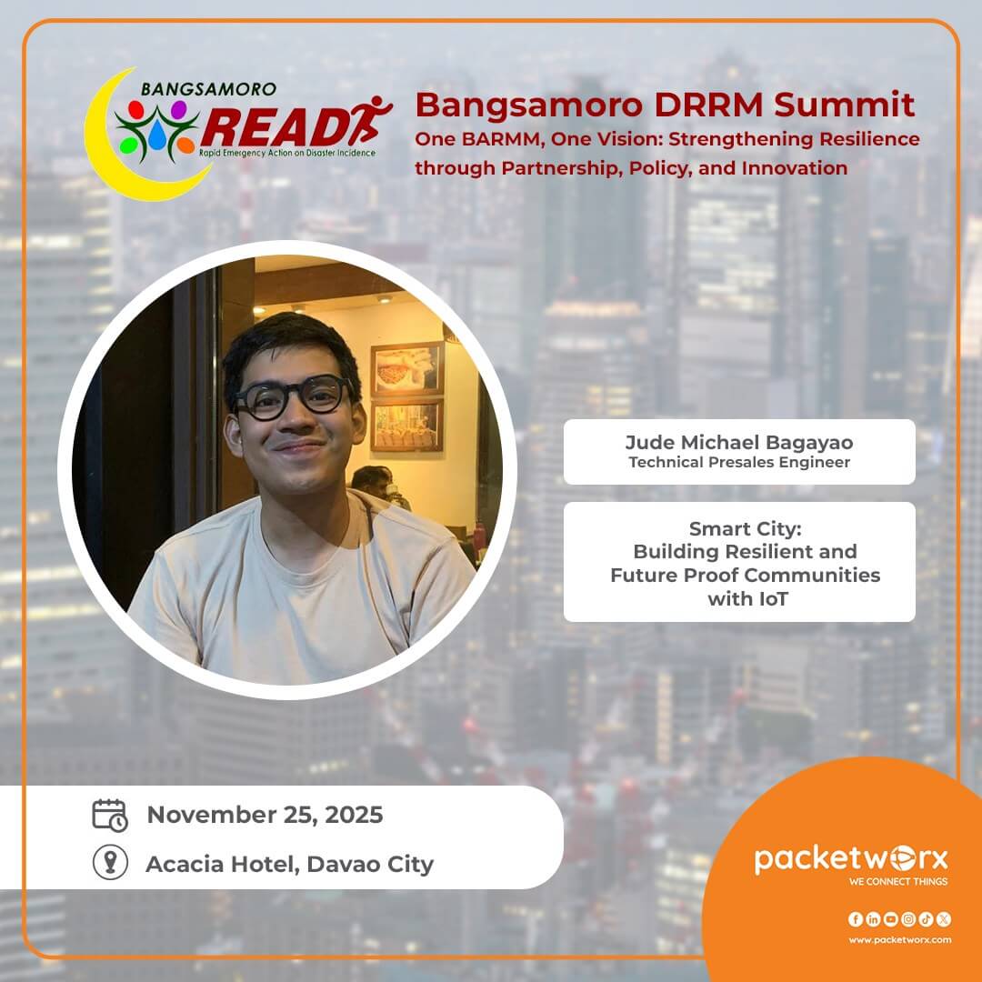 a smiling man with glasses is featured as a speaker at the bangsamoro drrm summit event poster.