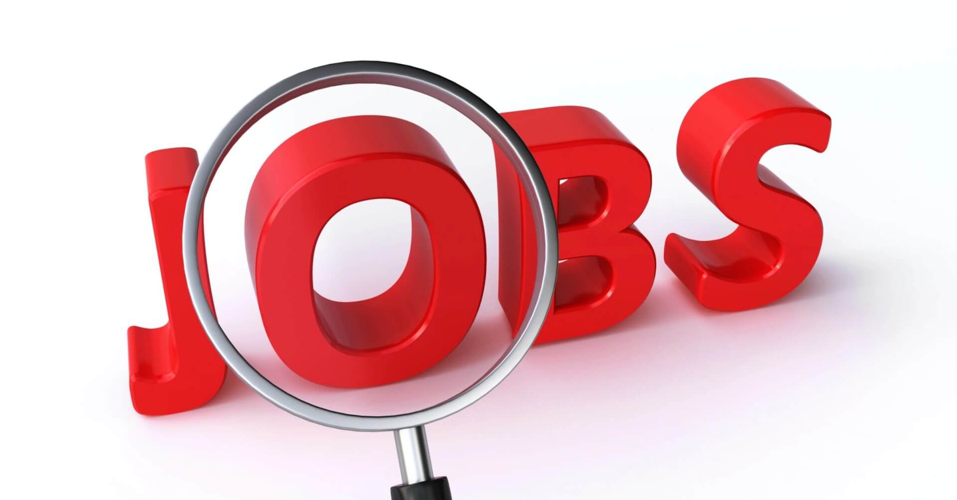 a magnifying glass hovers over "jobs" as alsons power group in iligan announces new hiring opportunities.