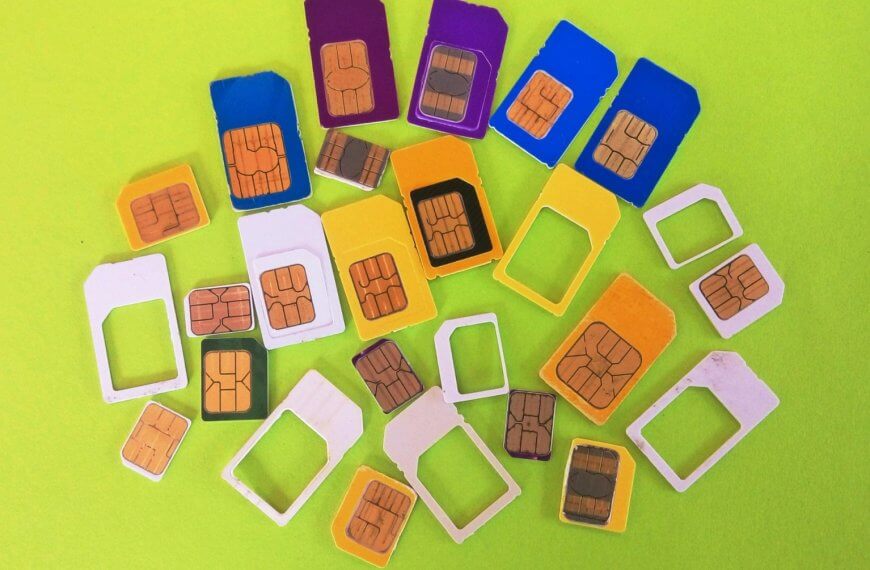 various sim cards and frames on a green background, perfect for those looking to buy sim in iligan city.