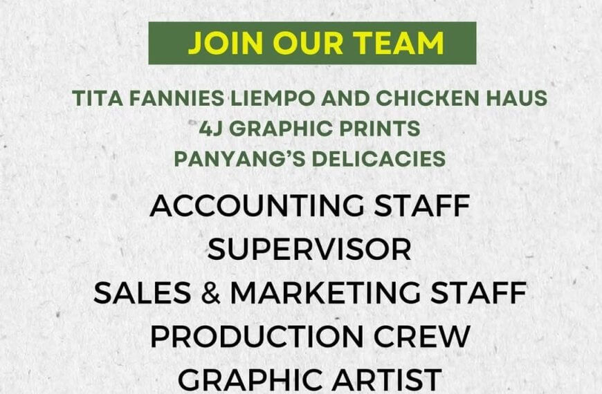 job hiring at tita fannies: accounting, cashier, grill crew & more iligan jobs. contact us now!.