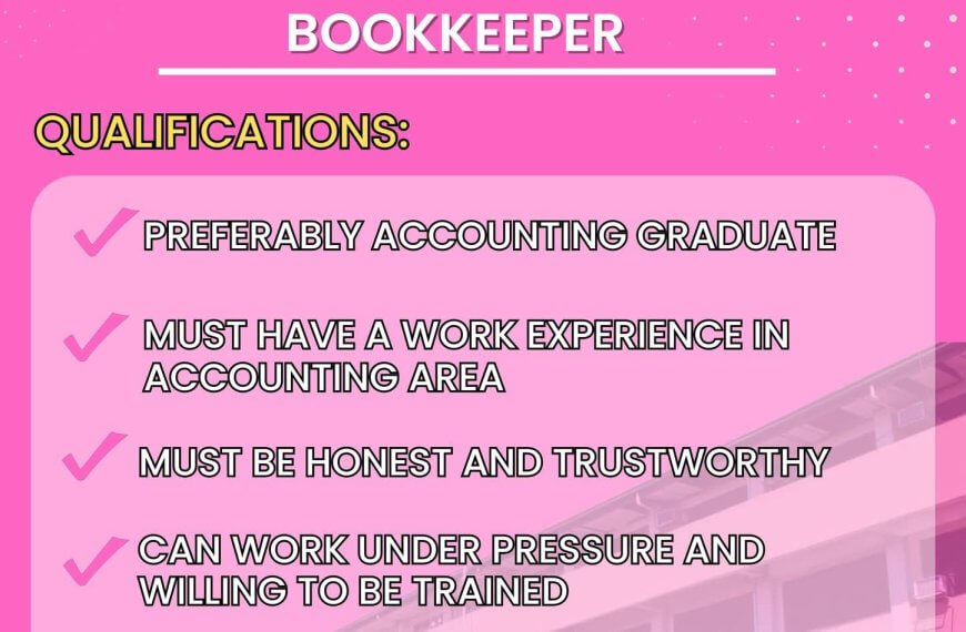 a pink poster with text and images from iligan medical center college’s accounting office.