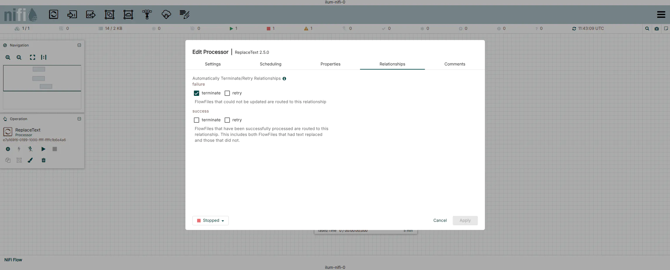 The relationships tab