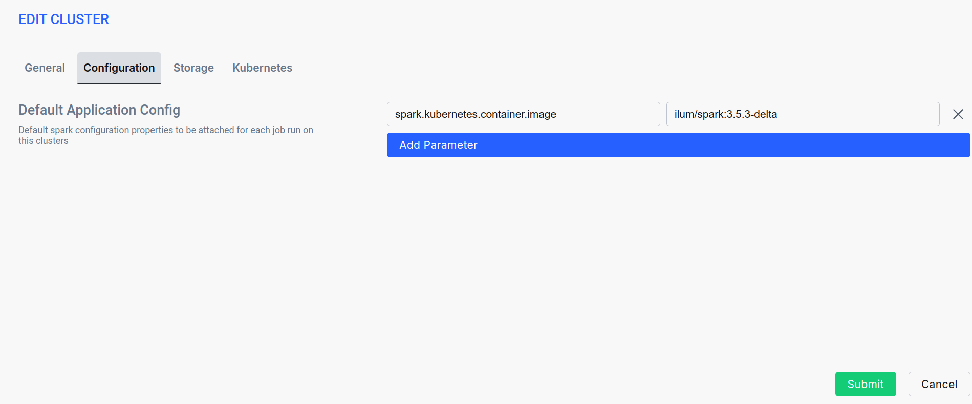 تعيين إصدار شرارة في قسم خصائص نظام مجموعة الشرارة 