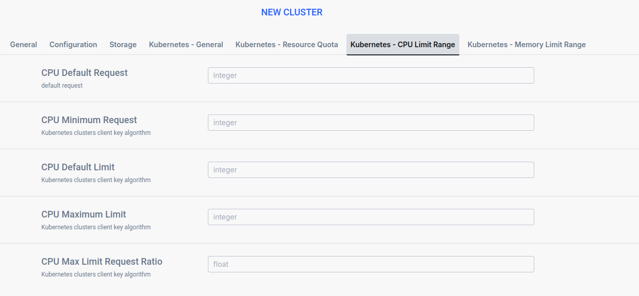 Ilum CPU Limit Range Configuration