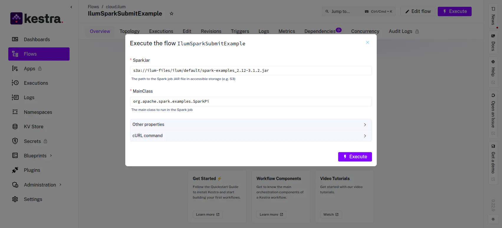 تنفيذ التدفق