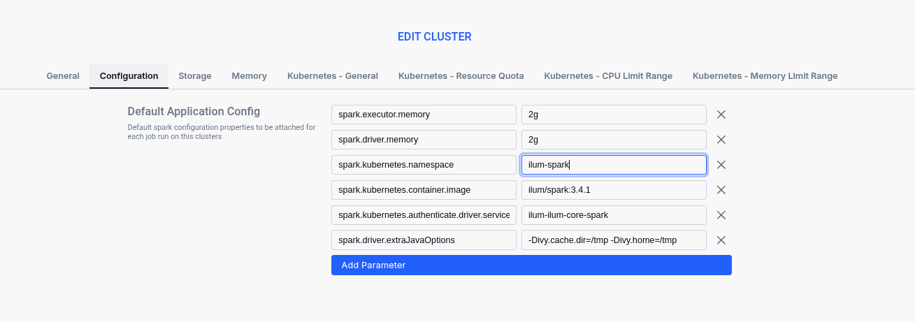 Change cluster namespace