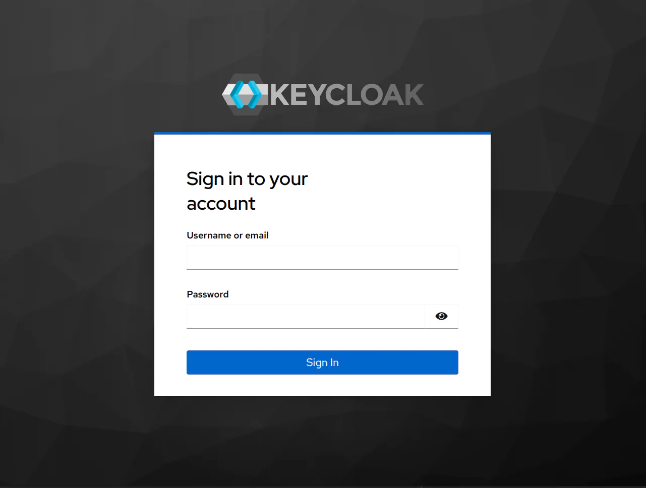 Keycloak login page