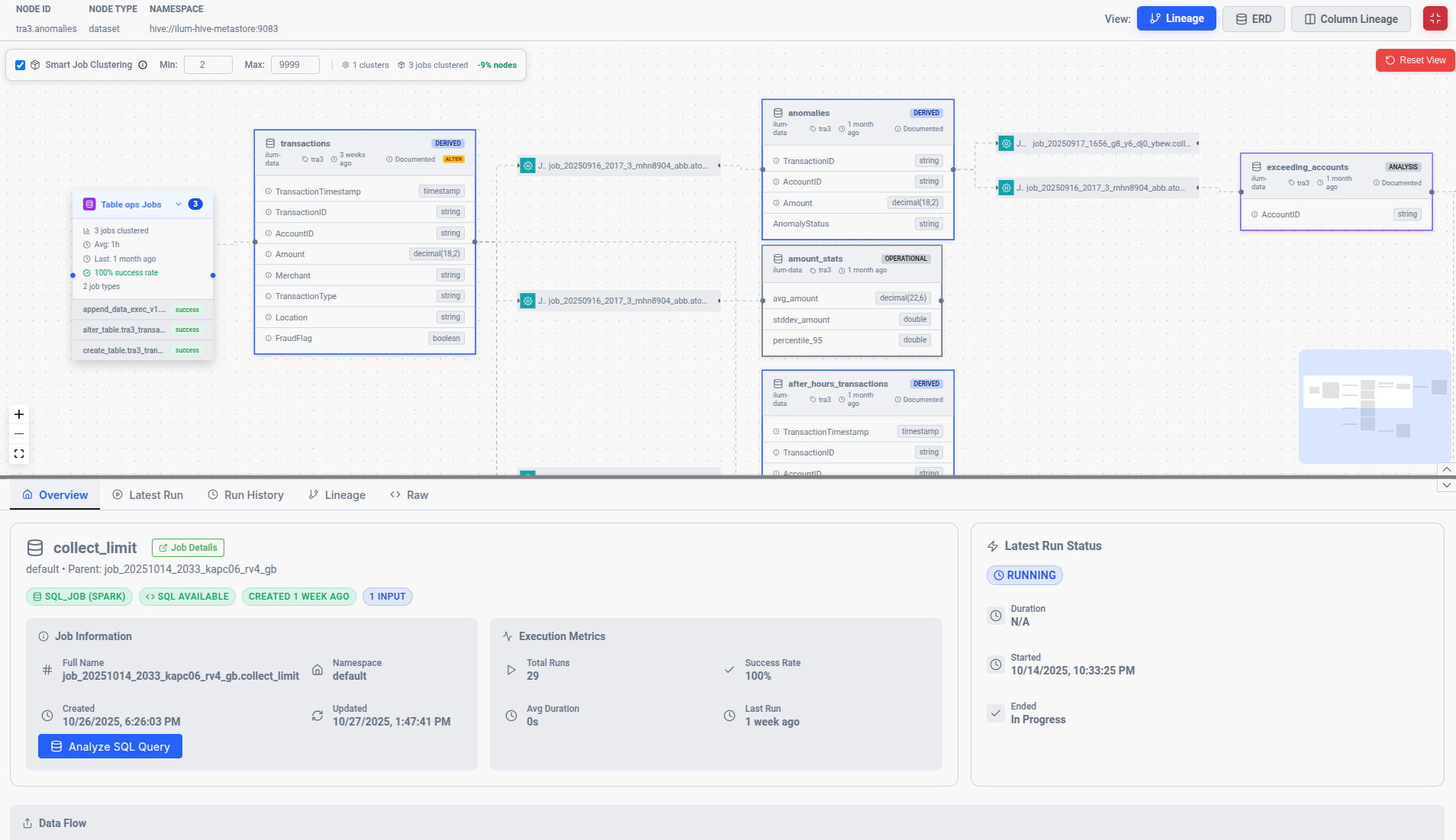 Example lineage graph