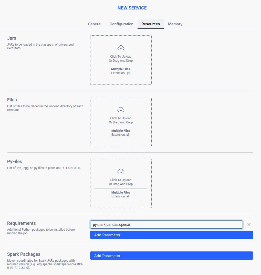 Adding Python dependencies to Spark Job in Ilum UI