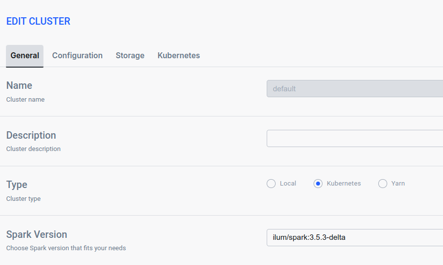 تعيين إصدار الشرارة على إعدادات مجموعة الشرارة