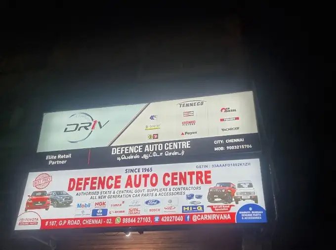 Signboard for, featuring car, promoting new